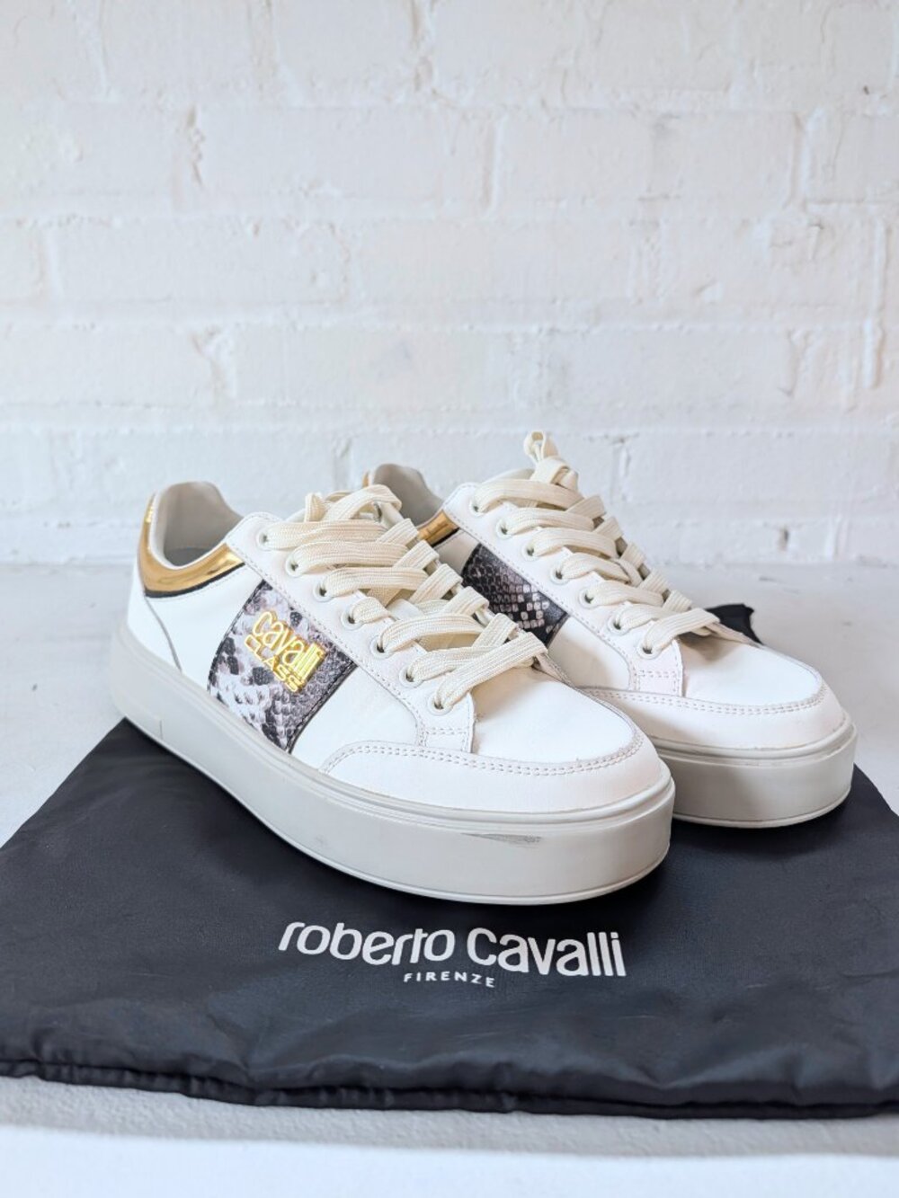 Roberto Cavalli Class Low Top Sneaker Women US12 EU42